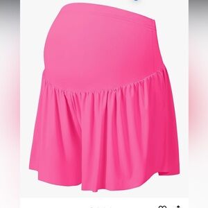 Maternity Shorts Flowy Butterfly Pregnancy Skirt Athletic Skort Workout 2 in 1